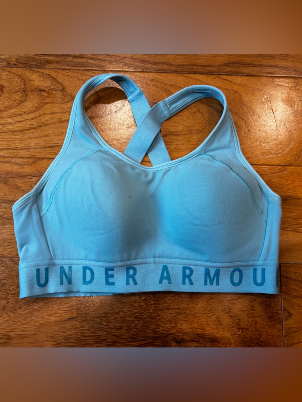 Under Armour Aqua Blue Racerback Molded Cup Sports Bra